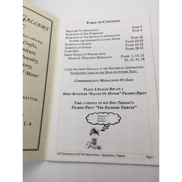 Civil War Reenactment Program Booklet Pursuit To Appomattox Virginia 2005 140th - Picture 4 of 5